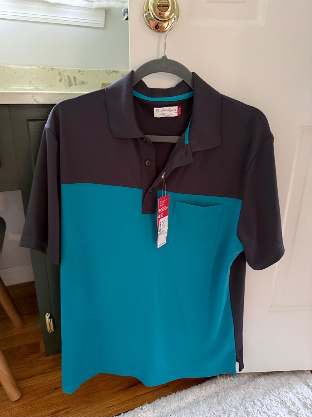 Hogan Teal and Black Men's Polo Shirt - Picture 5 of 5